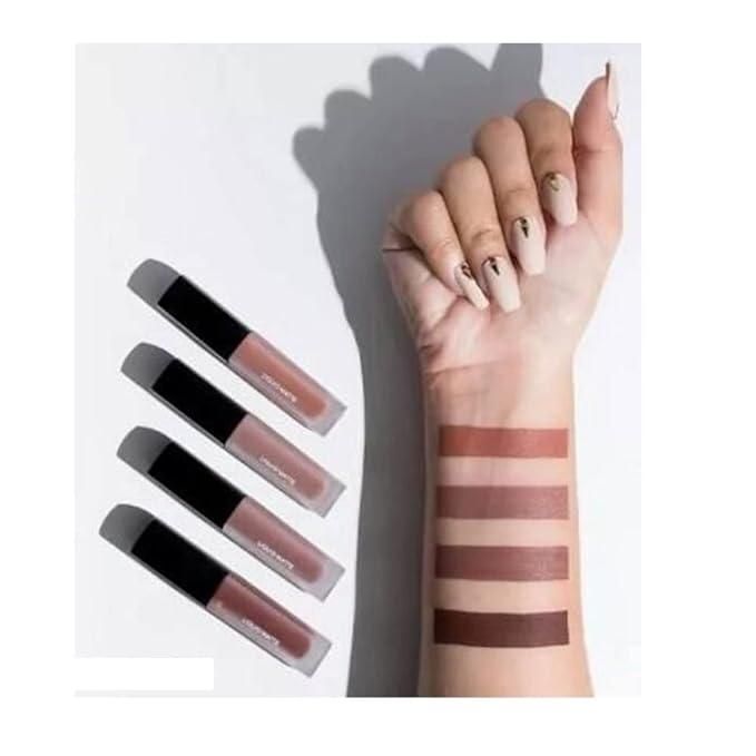 Nude & Red Liquid Lipstick Set - 4 Shades (16ml)