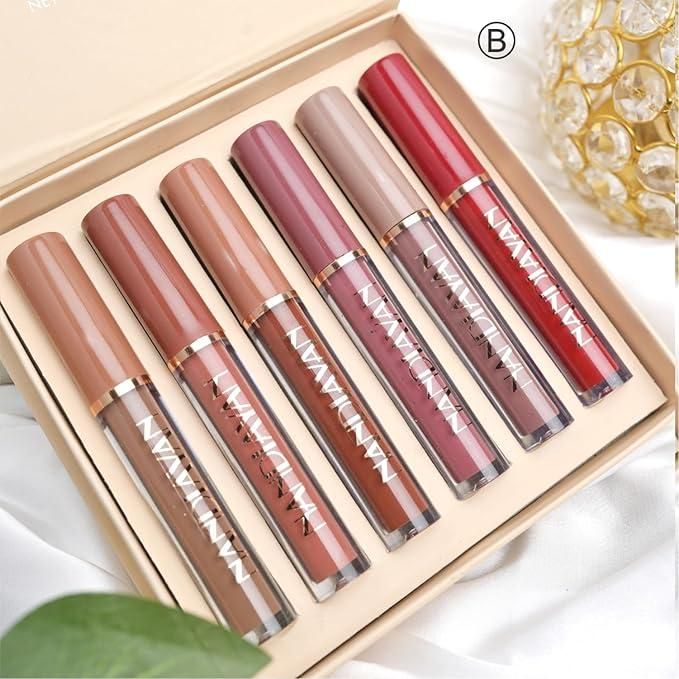 Feel High Metallic Liquid Lipstick Set - 6 Stunning Shades (Shade A)