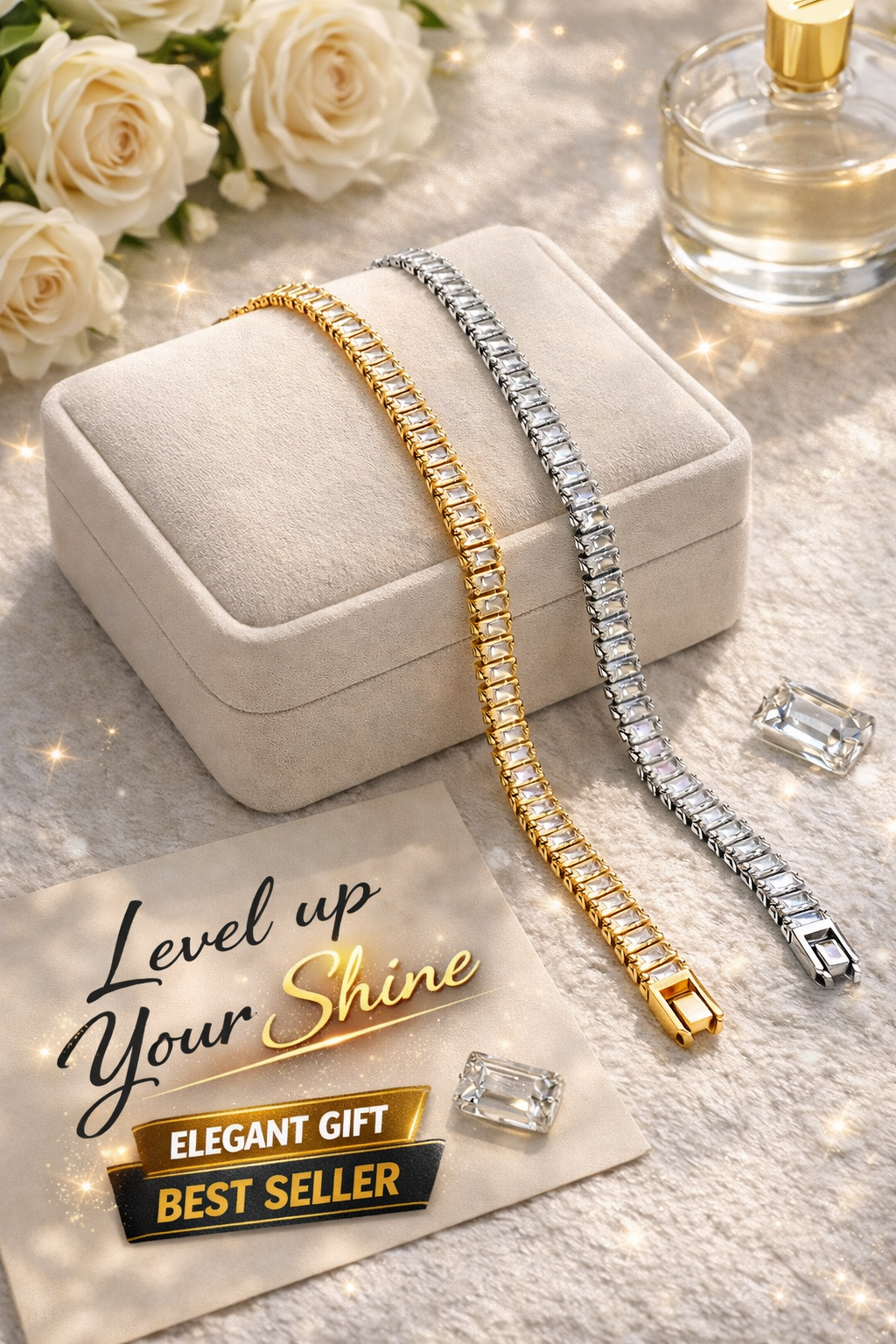 Emerald Diamond Tennis Bracelet Pack of 2